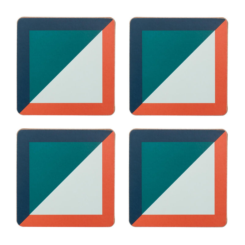 Habitat Geo Cube corkback coasters set of 4 - British product
