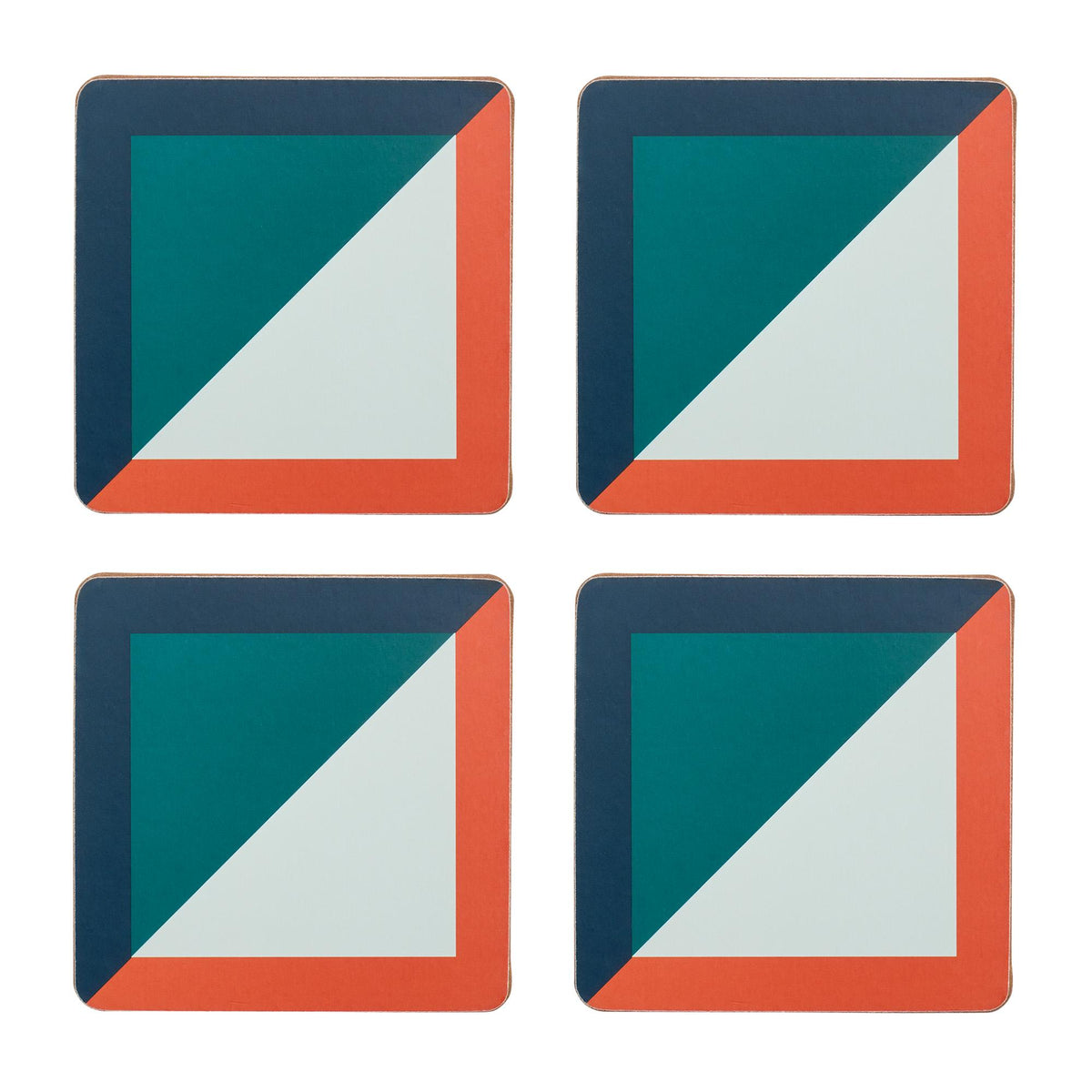 Habitat Geo Cube corkback coasters set of 4 - British product