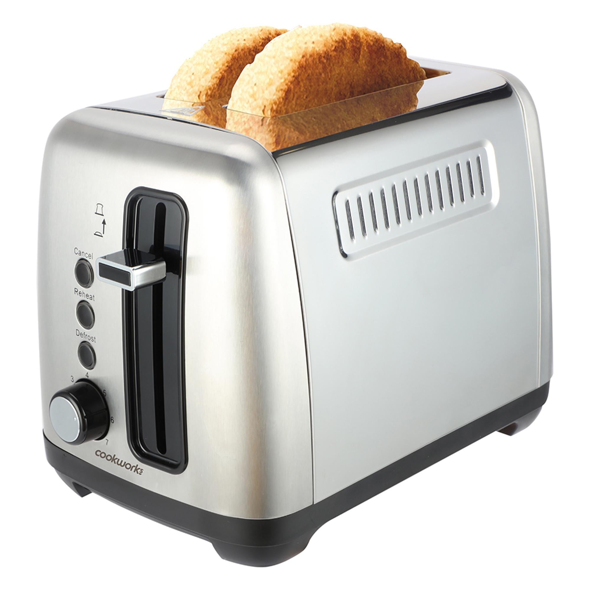 Cookworks 2 slice stainless steel toaster, imported from the UK