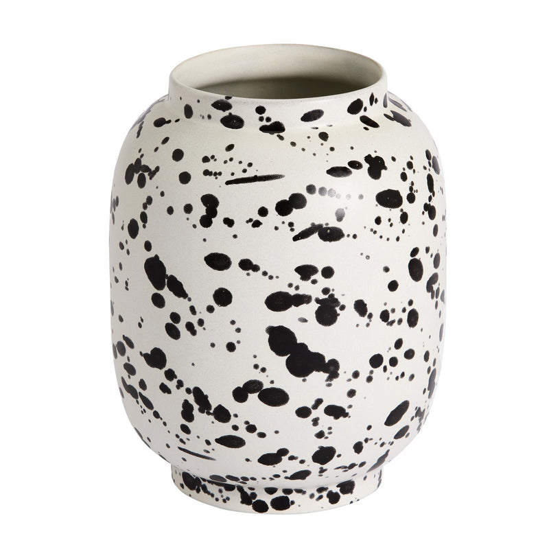 Habitat Faro Stamped Vase White Glazed 25.5cm, UK version