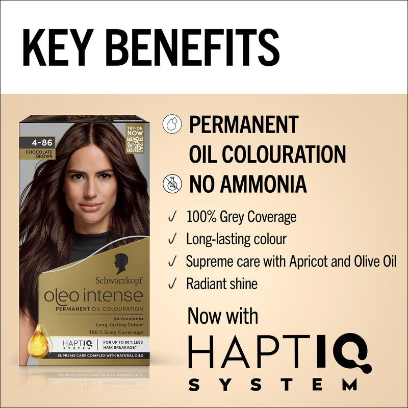 Schwarzkopf Oleo Intense chocolate brown permanent hair dye - British product