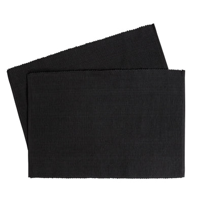 Sainsburys Habitat Ribbed Placemat Charcoal 2pk Home Textile Table Setting- Buy online at McGrocer
