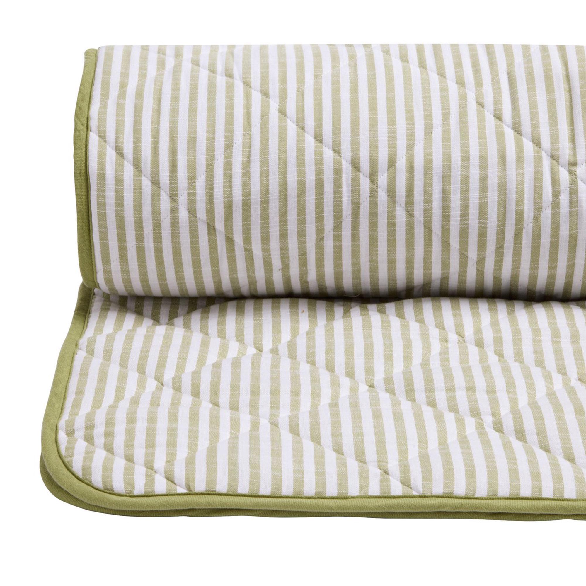 Habitat yarn dye striped bedding set olive green - British product