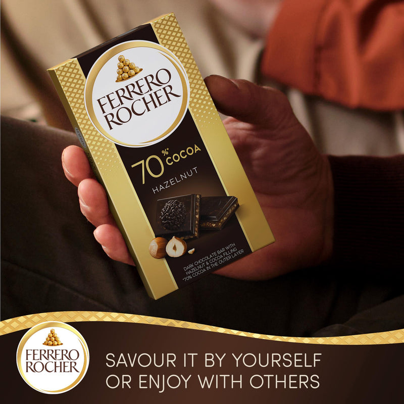 Ferrero Rocher Dark Chocolate Bar Hazelnut 90g - British product