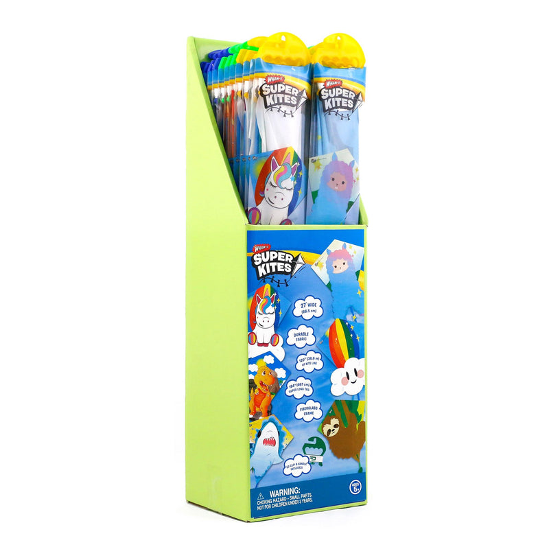 Whamo Refresh Kites with cartoon designs and long tail, UK version