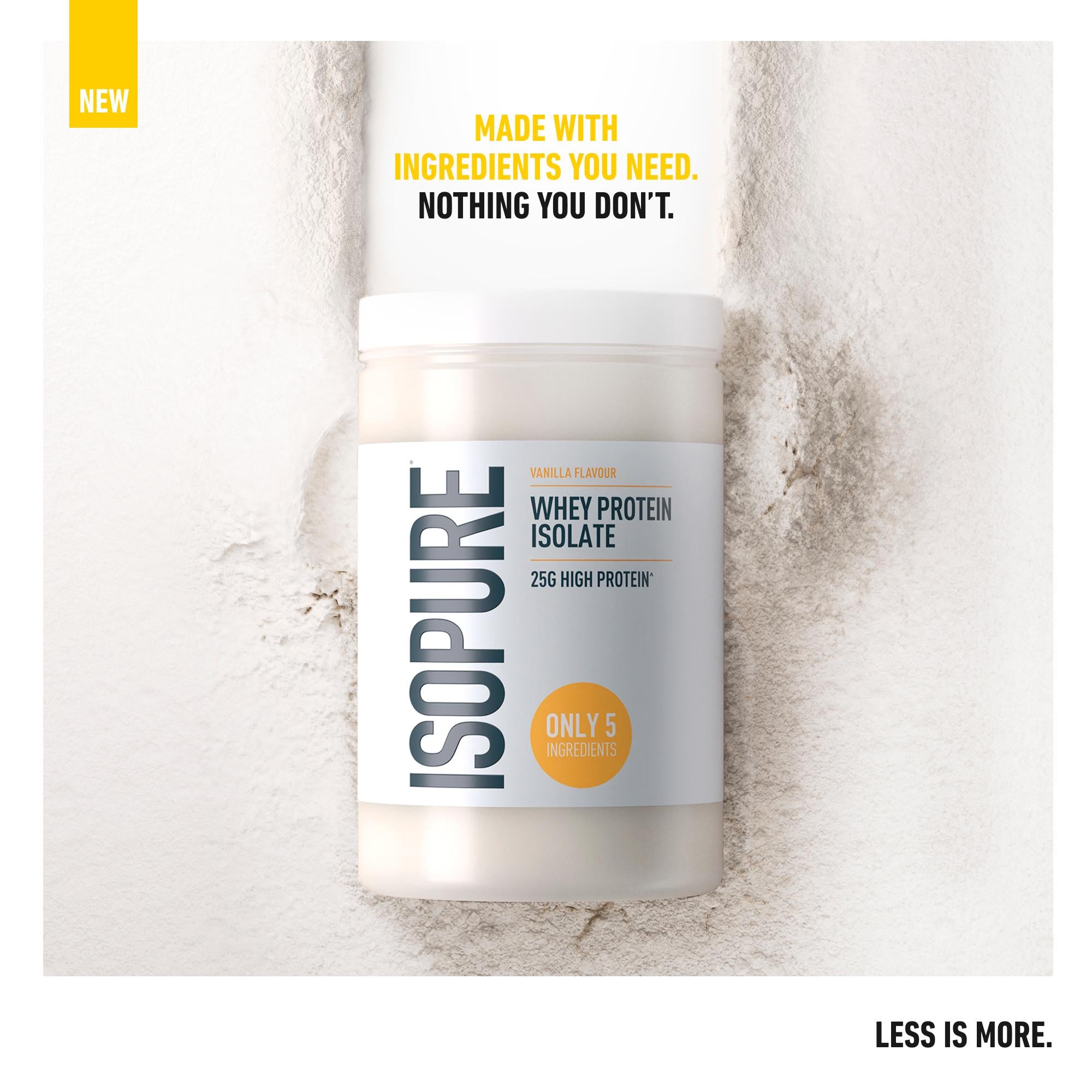 Isopure vanilla whey protein isolate powder 450g tub, UK version