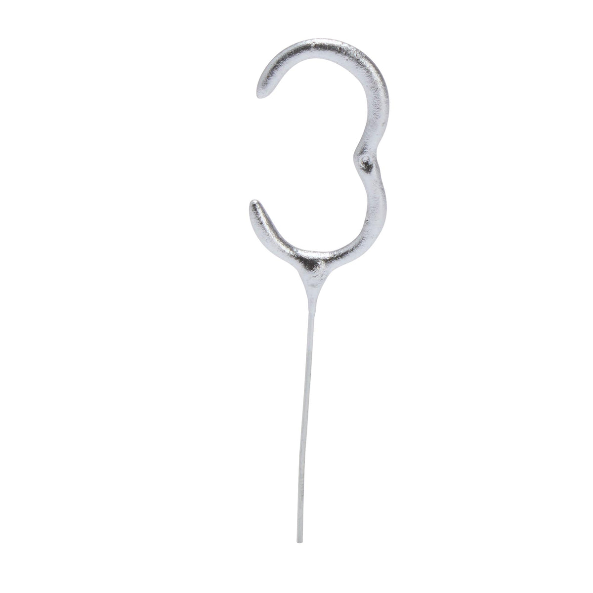 Sainsbury's Home silver number 3 cake sparkler candle 17cm, imported from the UK