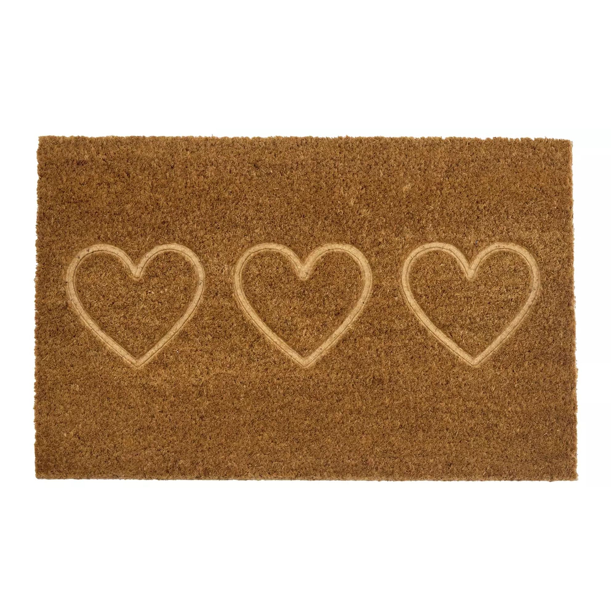 Sainsbury's Home hearts debossed coir doormat 40x60cm, UK version