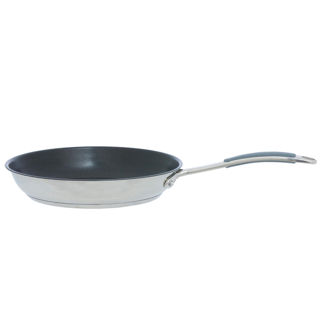 Sainsbury's Home Stainless Steel Frying Pan With Silicone Rim 24cm