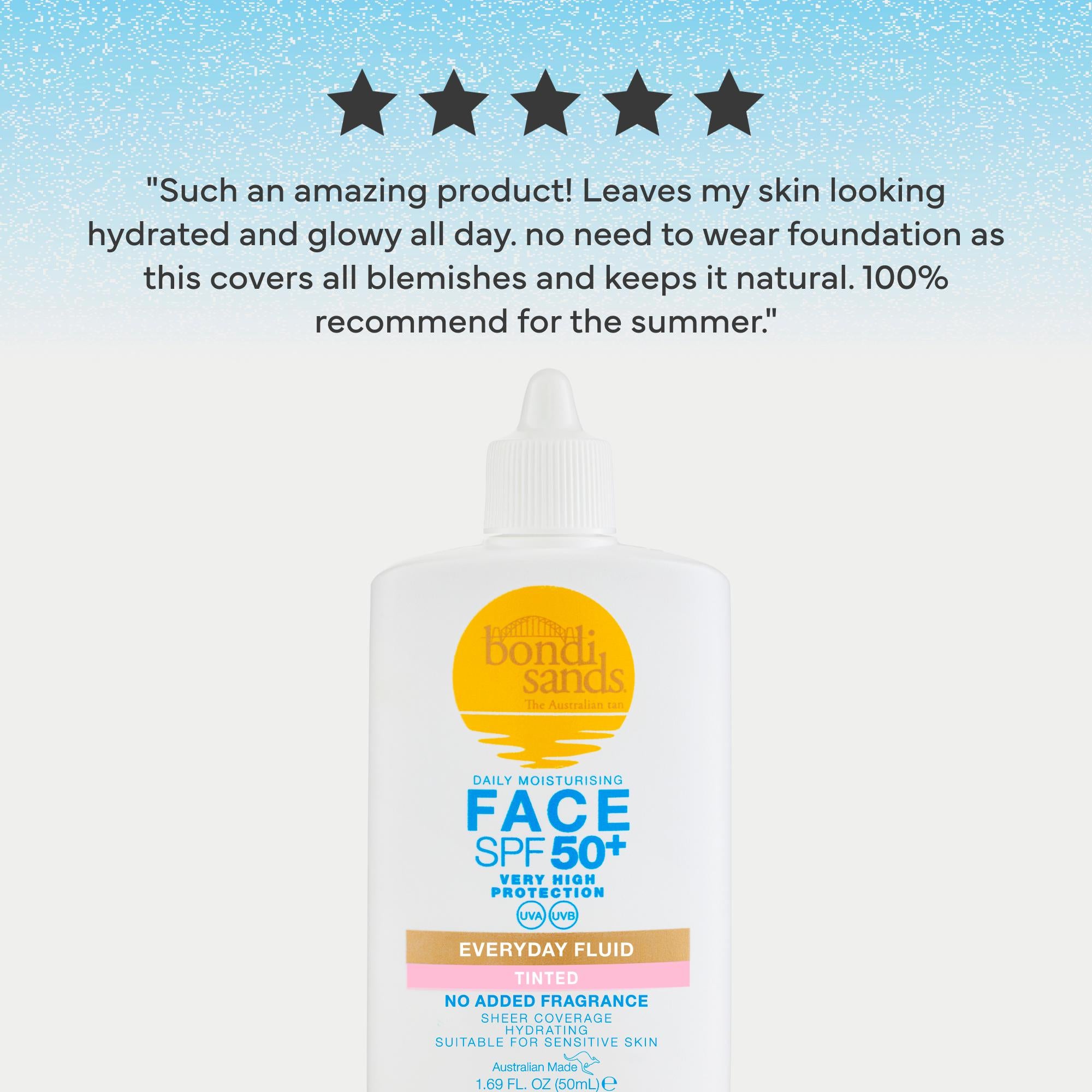 Bondi Sands SPF 50+ tinted sunscreen fluid 50ml, UK version