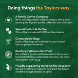 Taylors of Harrogate decaffeinated ground coffee bags 10 count, UK version
