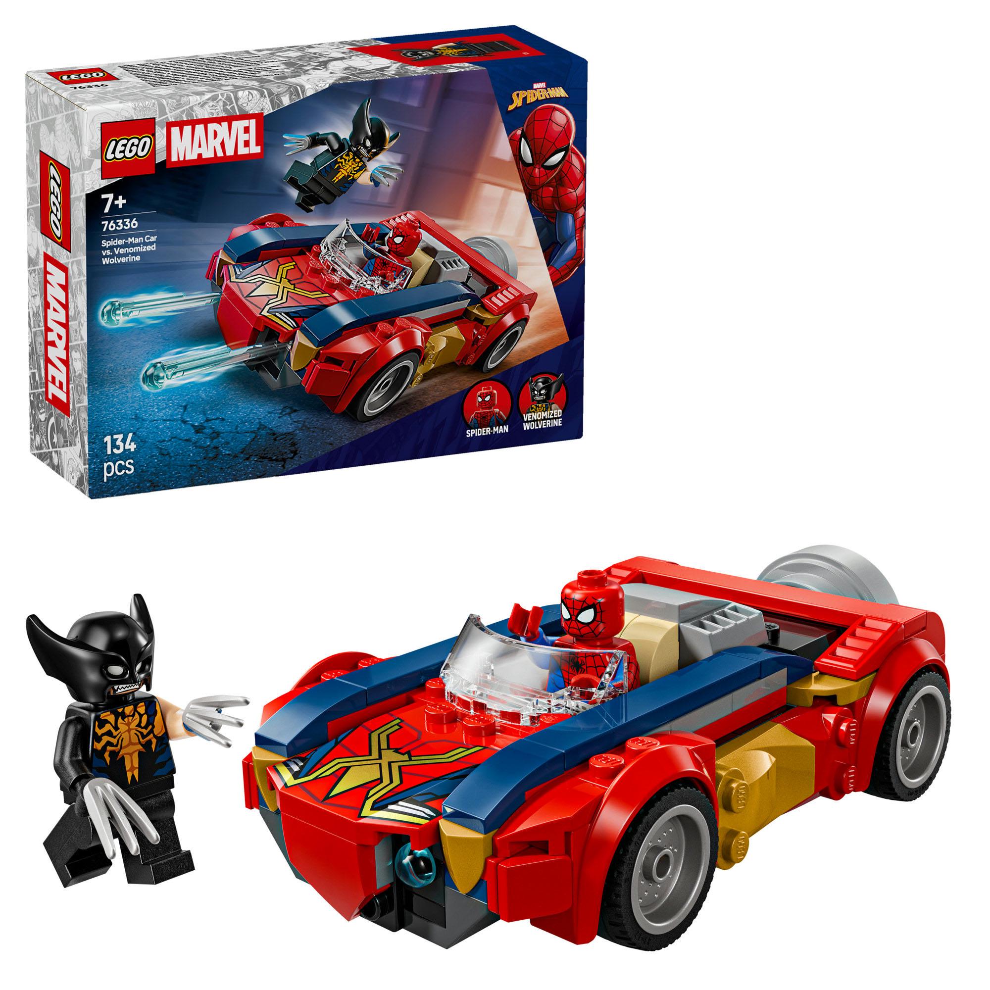 LEGO Marvel Spider-Man Car vs Venomized Wolverine building toy, UK version