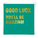 Redback Cards gold foil greeting card 15cm square, imported from the UK