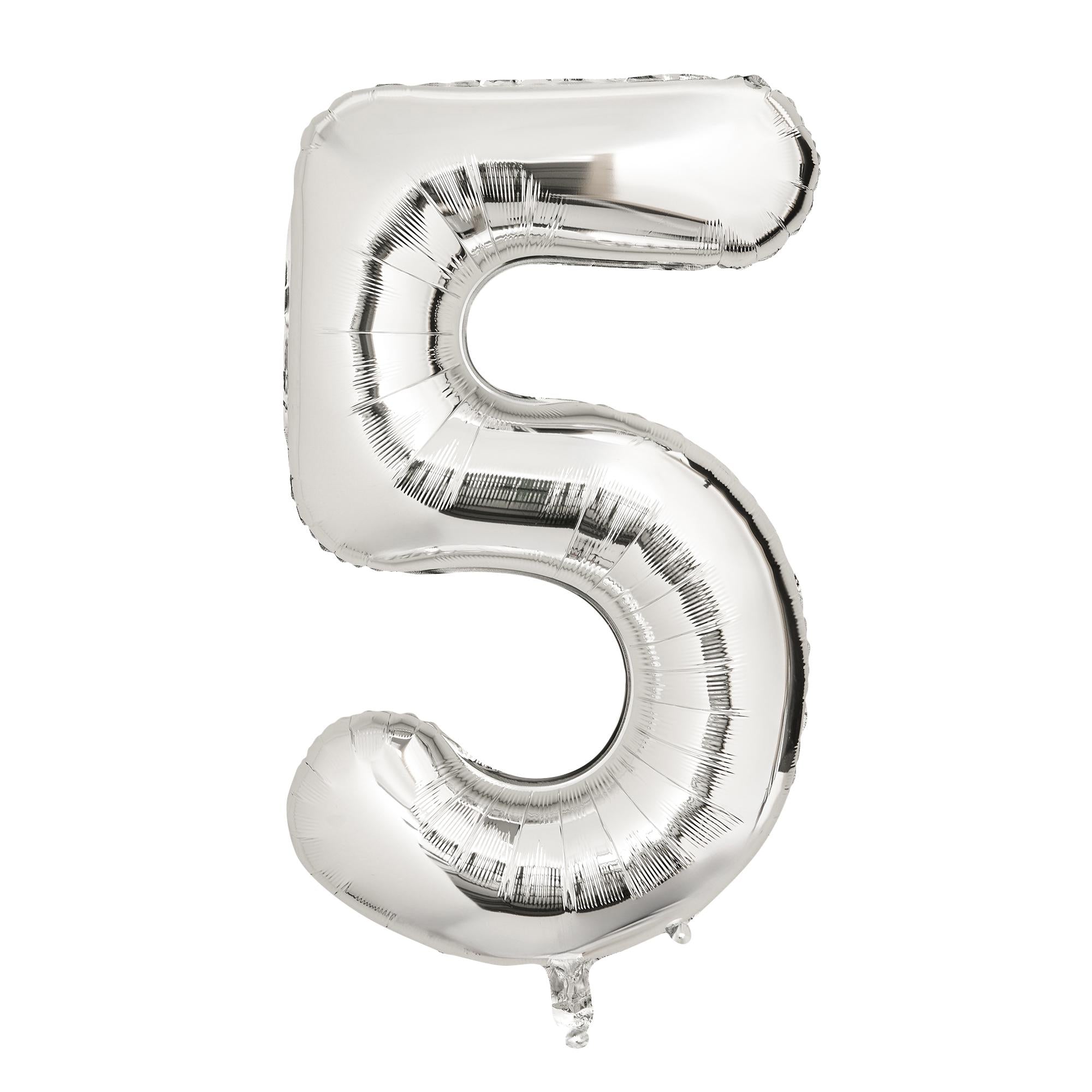 Sainsbury's Home Silver Foil Number Balloon Age 5 34 inch (British brand)