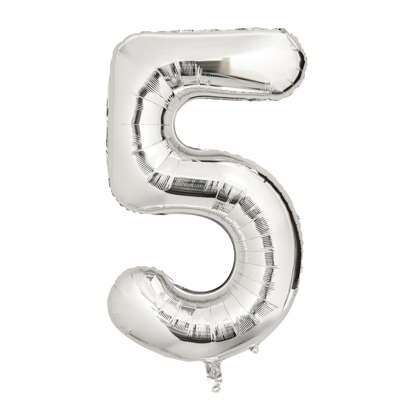 Sainsbury's Home Silver Foil Number Balloon Age 5 34 inch (British brand)