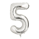 Sainsbury's Home Silver Foil Number Balloon Age 5 34 inch (British brand)