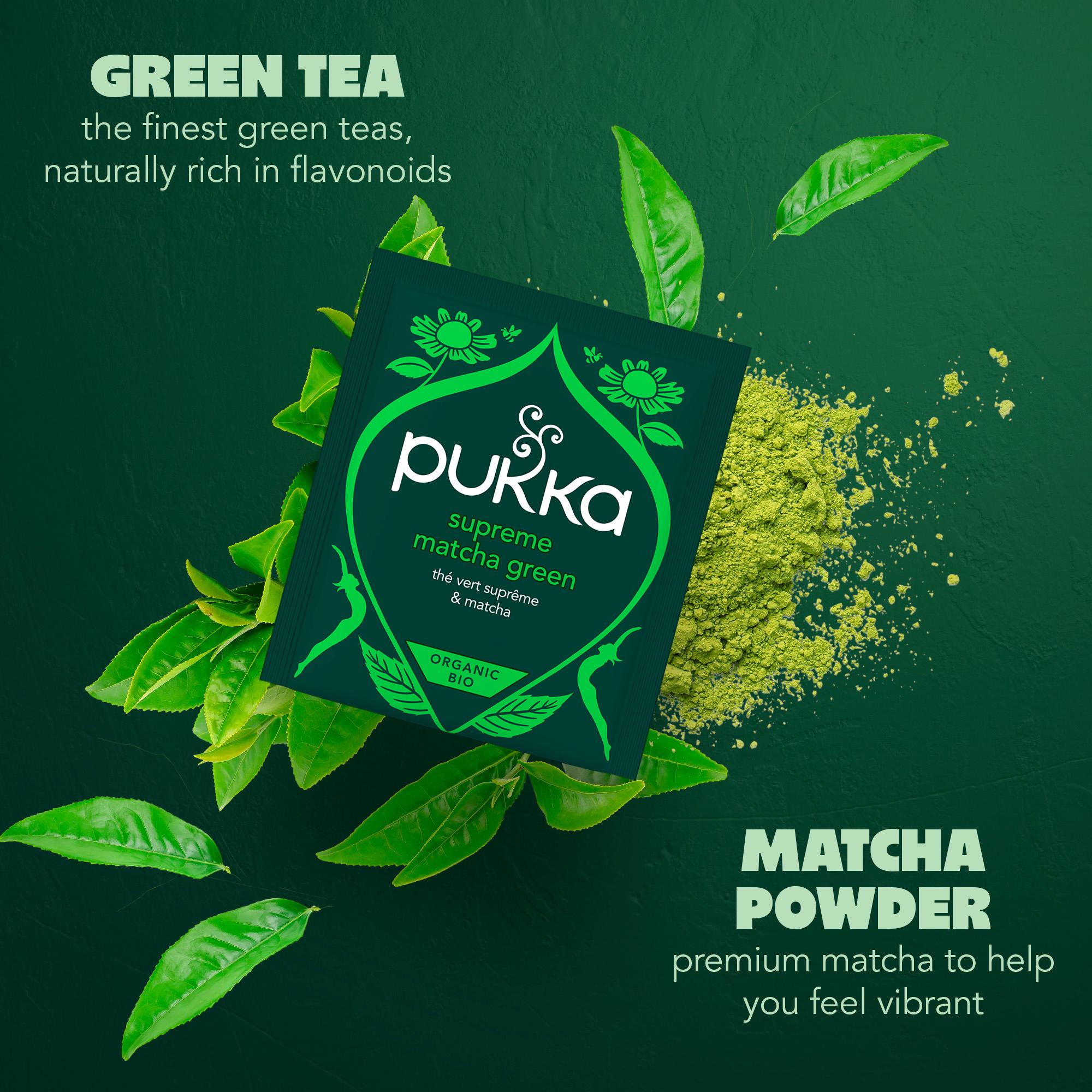 Pukka organic supreme matcha green tea 20 tea bags, UK version