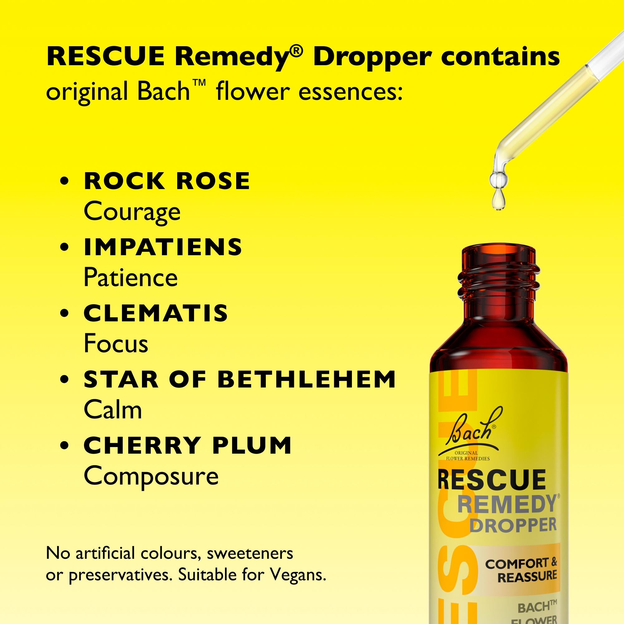 Bach Rescue Remedy dropper bottle 20ml - British product