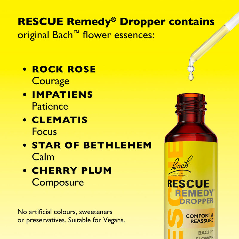 Bach Rescue Remedy dropper bottle 20ml - British product