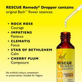 Bach Rescue Remedy dropper bottle 20ml - British product