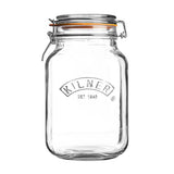 Kilner square clip top glass jar 1.5L, UK version