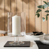 Habitat clear glass hurricane candle holder 11cm , UK version