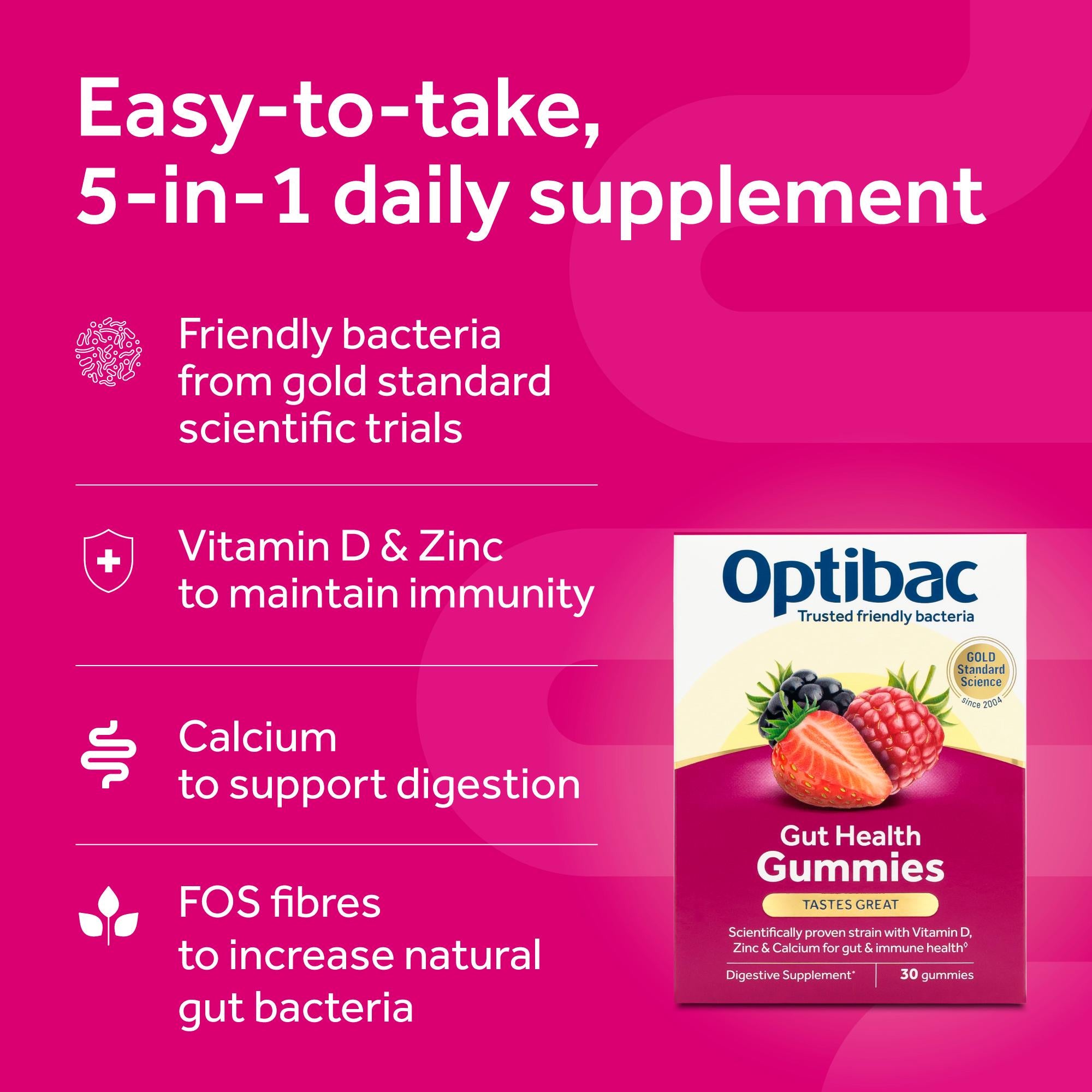 Optibac Gut Health Gummies 30 count, UK version