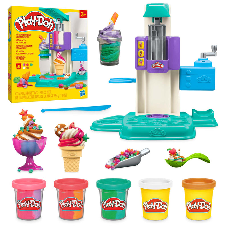 Play-Doh Rainbow Ice Cream Playset Kids Modelling 284g, imported from the UK
