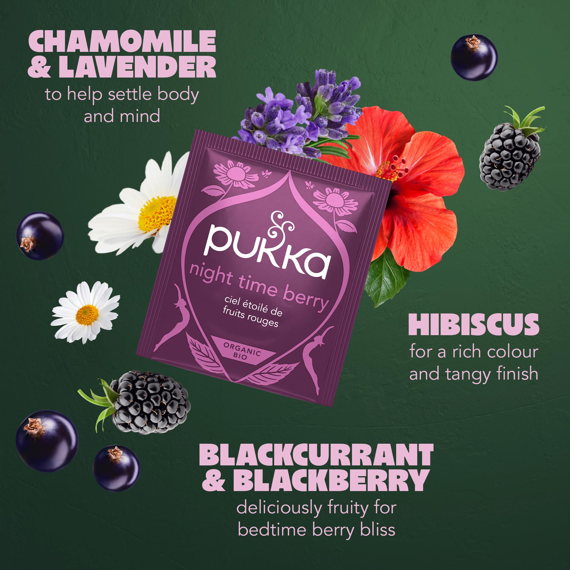 Pukka Night Time Berry herbal tea 20 bags - British product