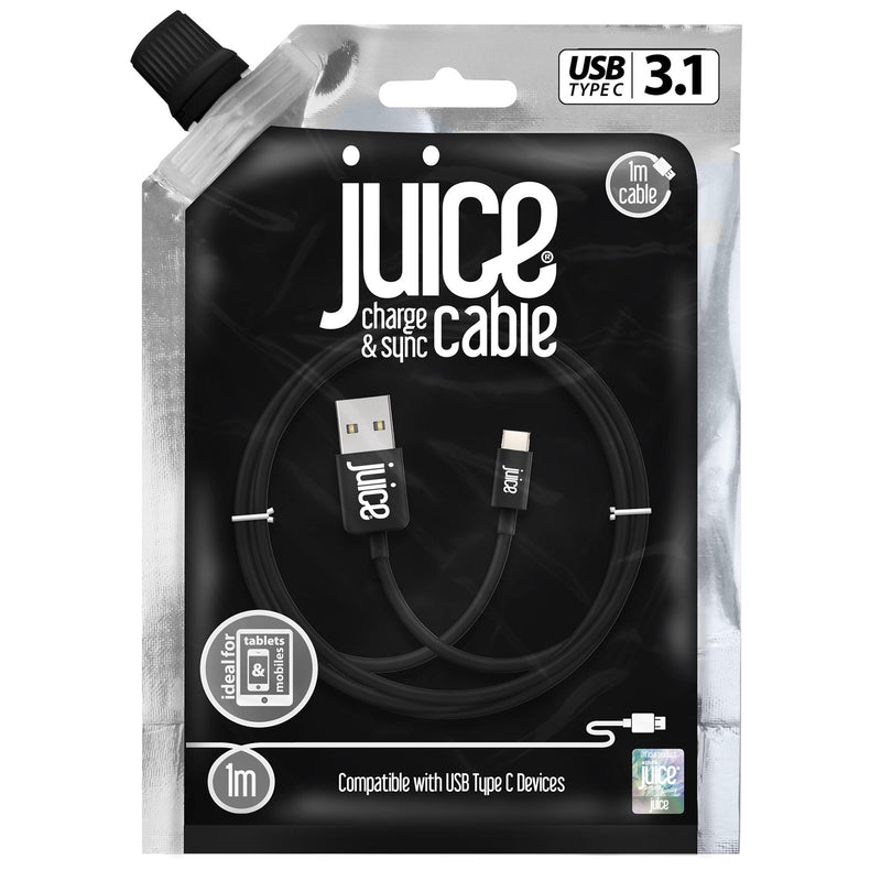 Juice USB Type-C cable 1m black, imported from the UK
