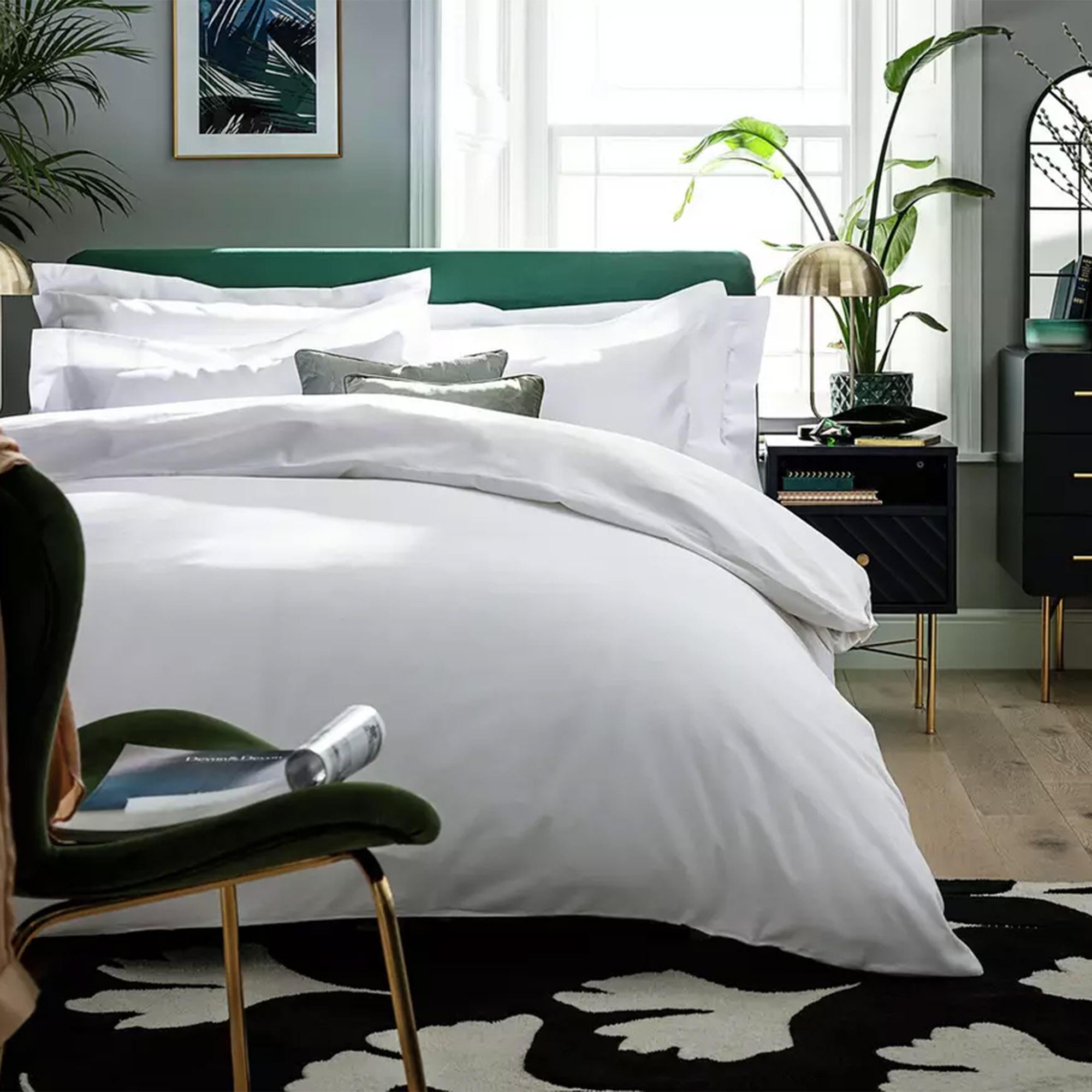Habitat Egyptian cotton bedding set solid white, imported from the UK