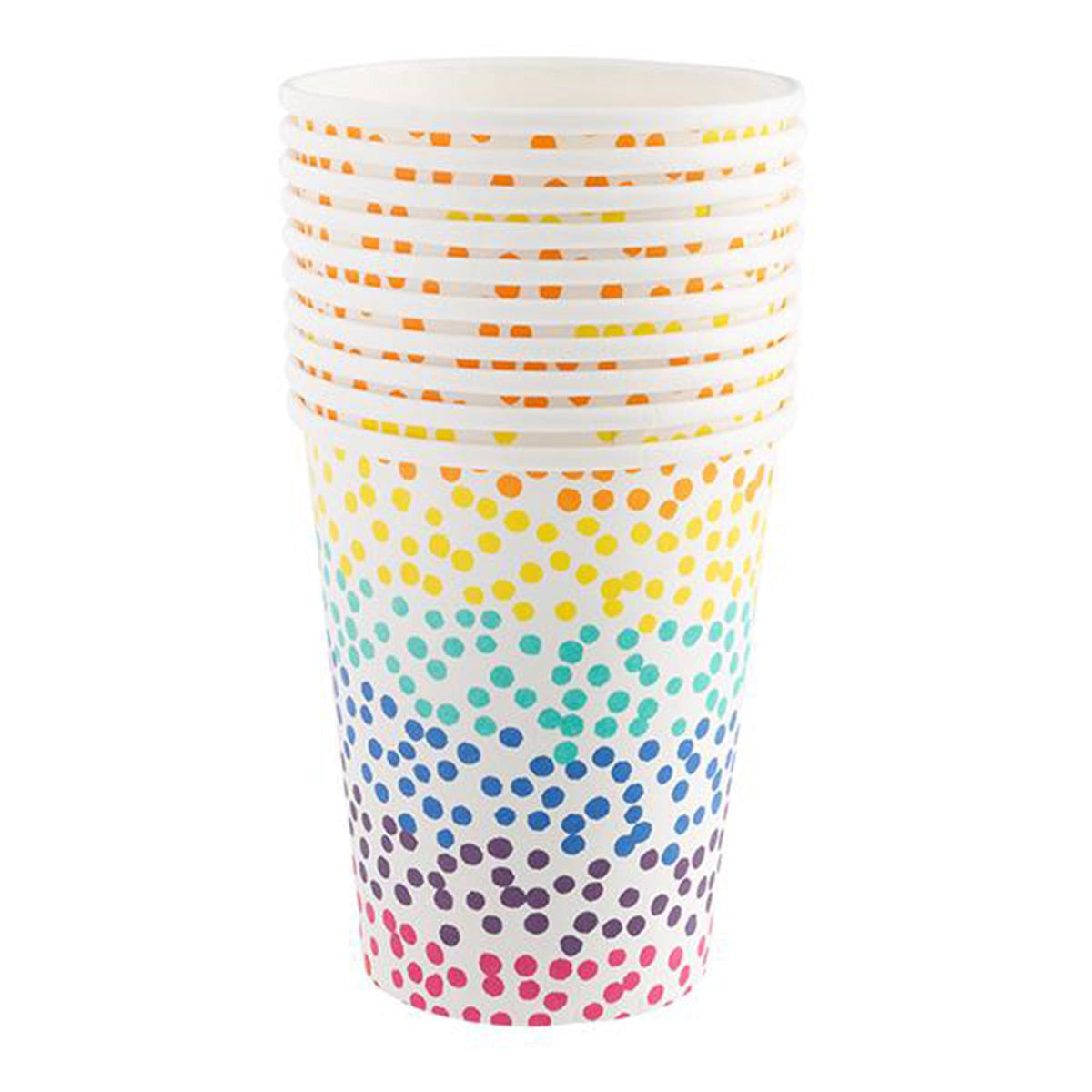 Sainsbury's Rainbow Spot Paper Cups 250ml Pack of 10 (British brand)