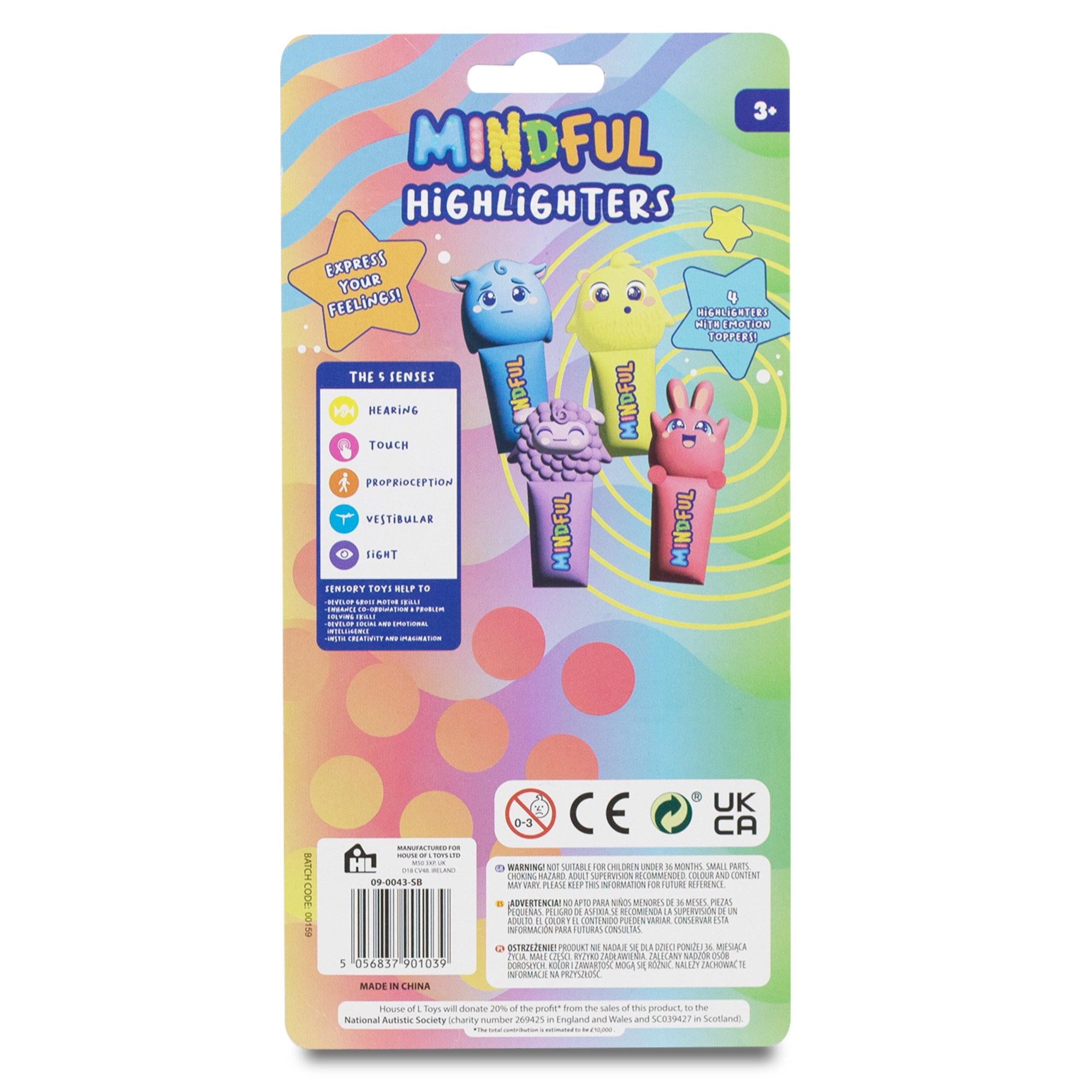 Mindful Character Highlighters Scented 4 Pack, imported from the UK