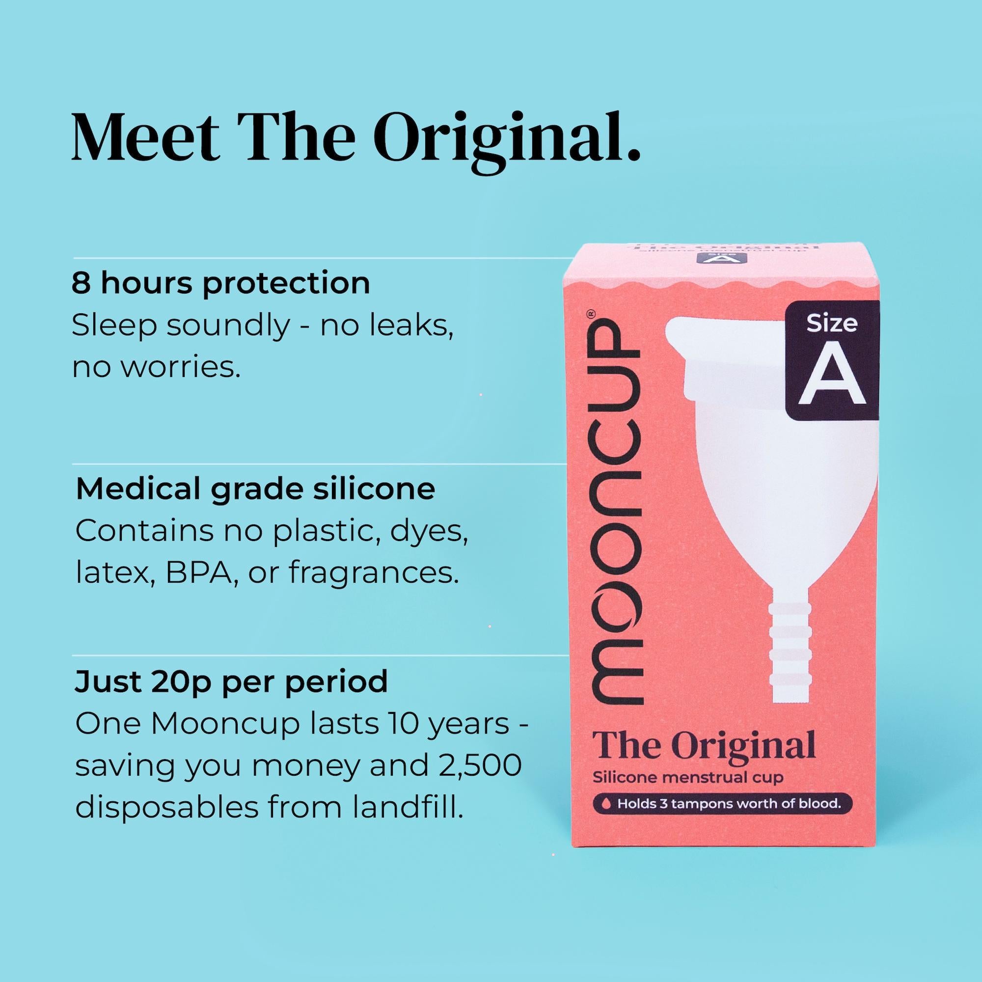 Mooncup Size A original menstrual cup silicone - British product