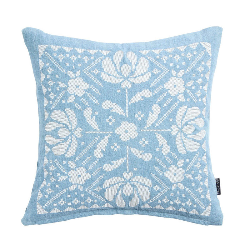 Habitat folk floral stitch denim cushion 43x43cm - British product