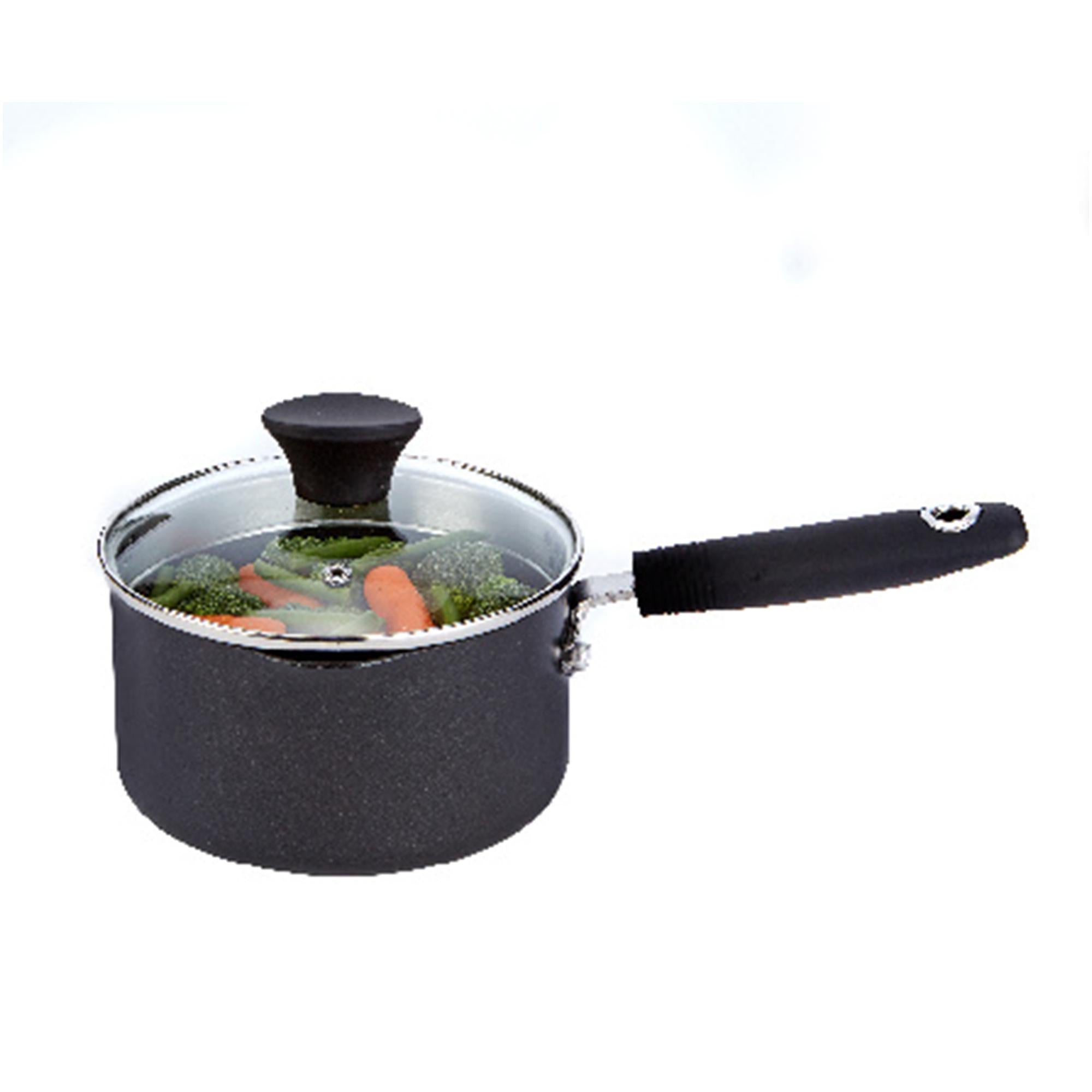 Habitat 16cm black saucepan with tempered glass lid, UK version
