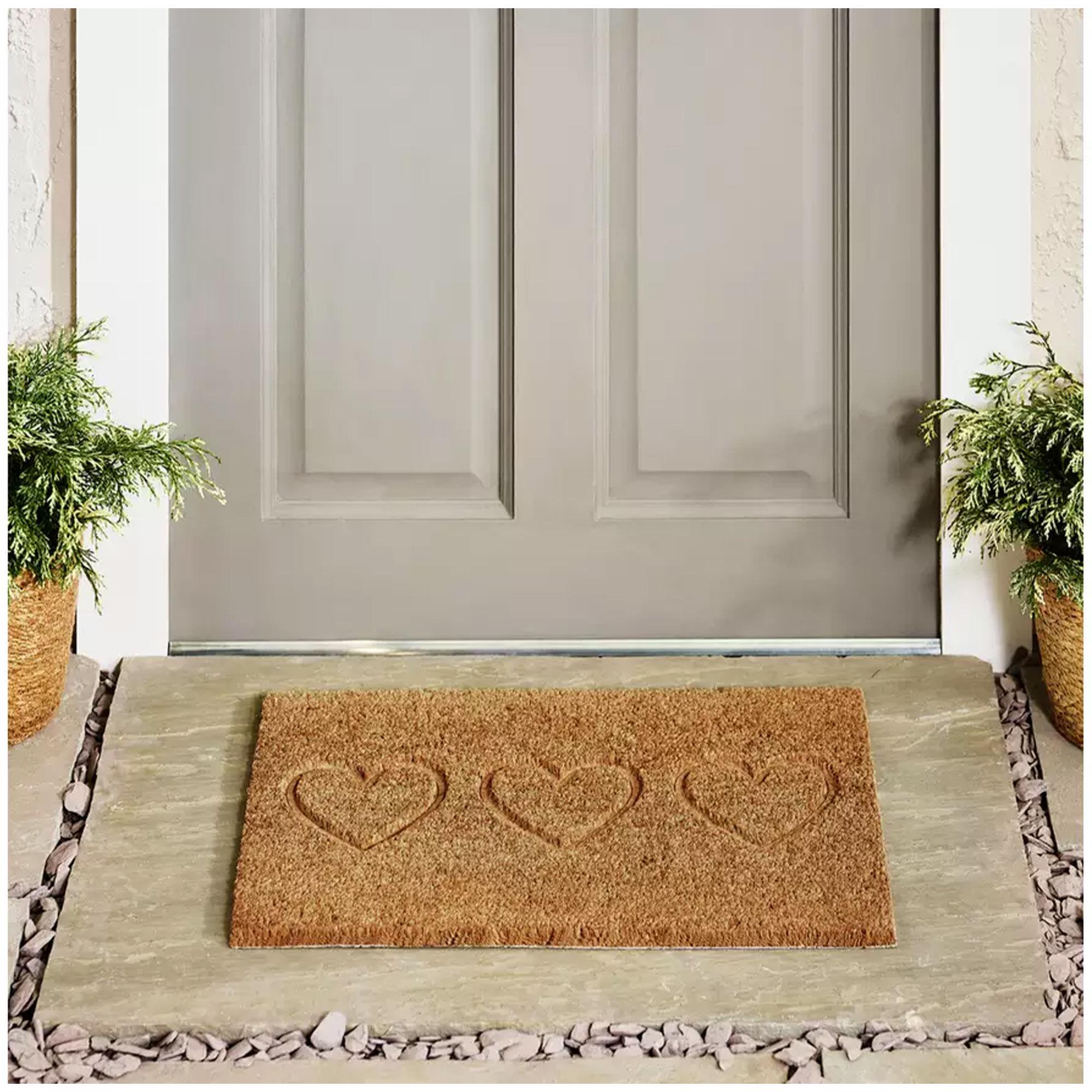 Sainsbury's Home hearts debossed coir doormat 40x60cm, UK version