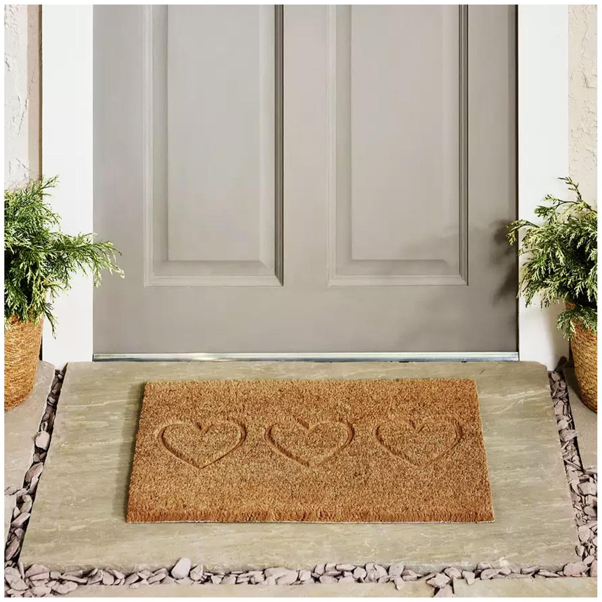 Sainsbury's Home hearts debossed coir doormat 40x60cm, UK version