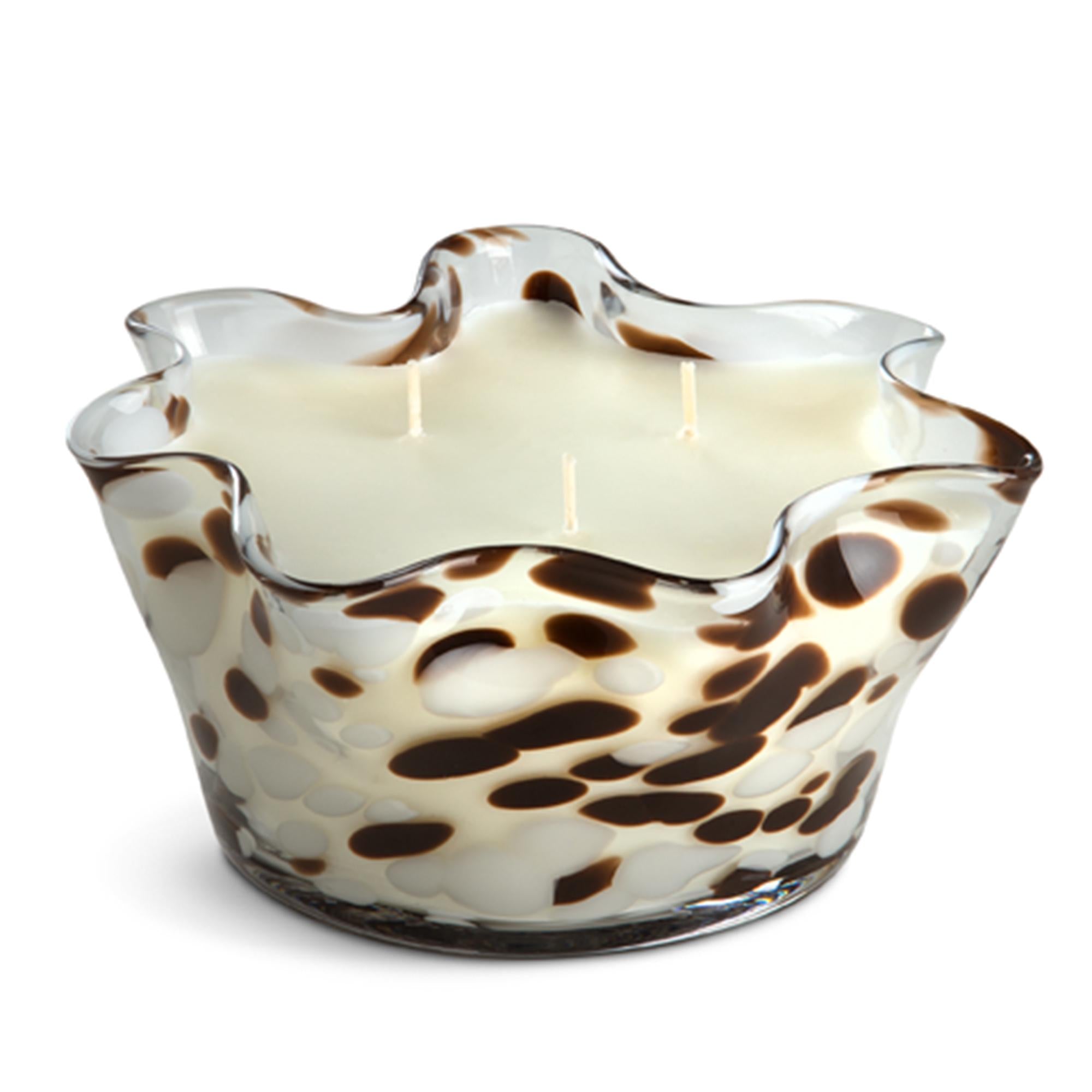 Habitat white suede amber candle 880g, imported from the UK