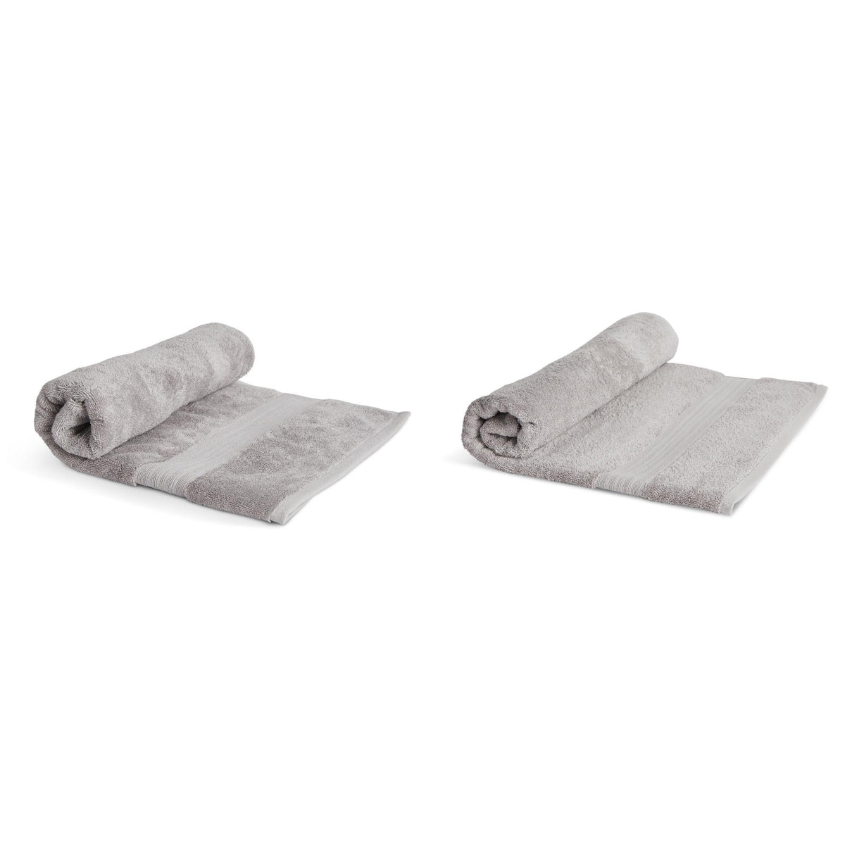 Luxury Egyptian Cotton Bath Towel or Sheet with Plush Pile, Silver Striped Design