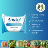 Anusol Soothing Cleansing Flushable Wipes 30 Pack - British product