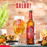 Madri Excepcional premium lager beer 660ml bottle (British brand)