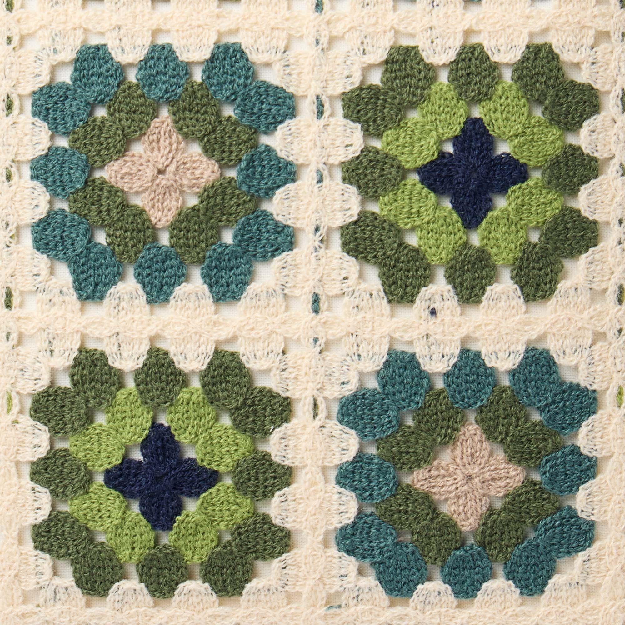 Sainsbury's Home crochet cushion green 43x43cm (British brand)