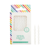 Sainsbury's Home white spiral candles 24 pack with holders - British product