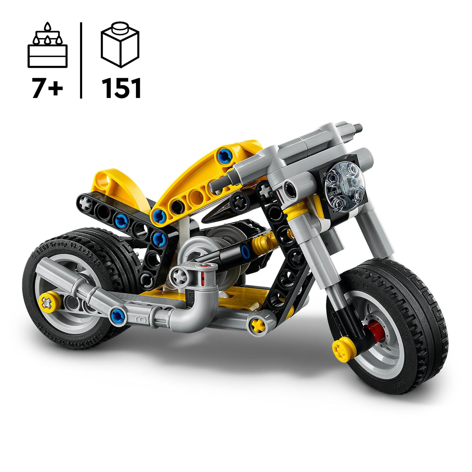 LEGO Technic Yellow Motorbike building toy, imported from the UK