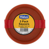 Whitefurze plastic saucers pack of 5 12.7cm, imported from the UK
