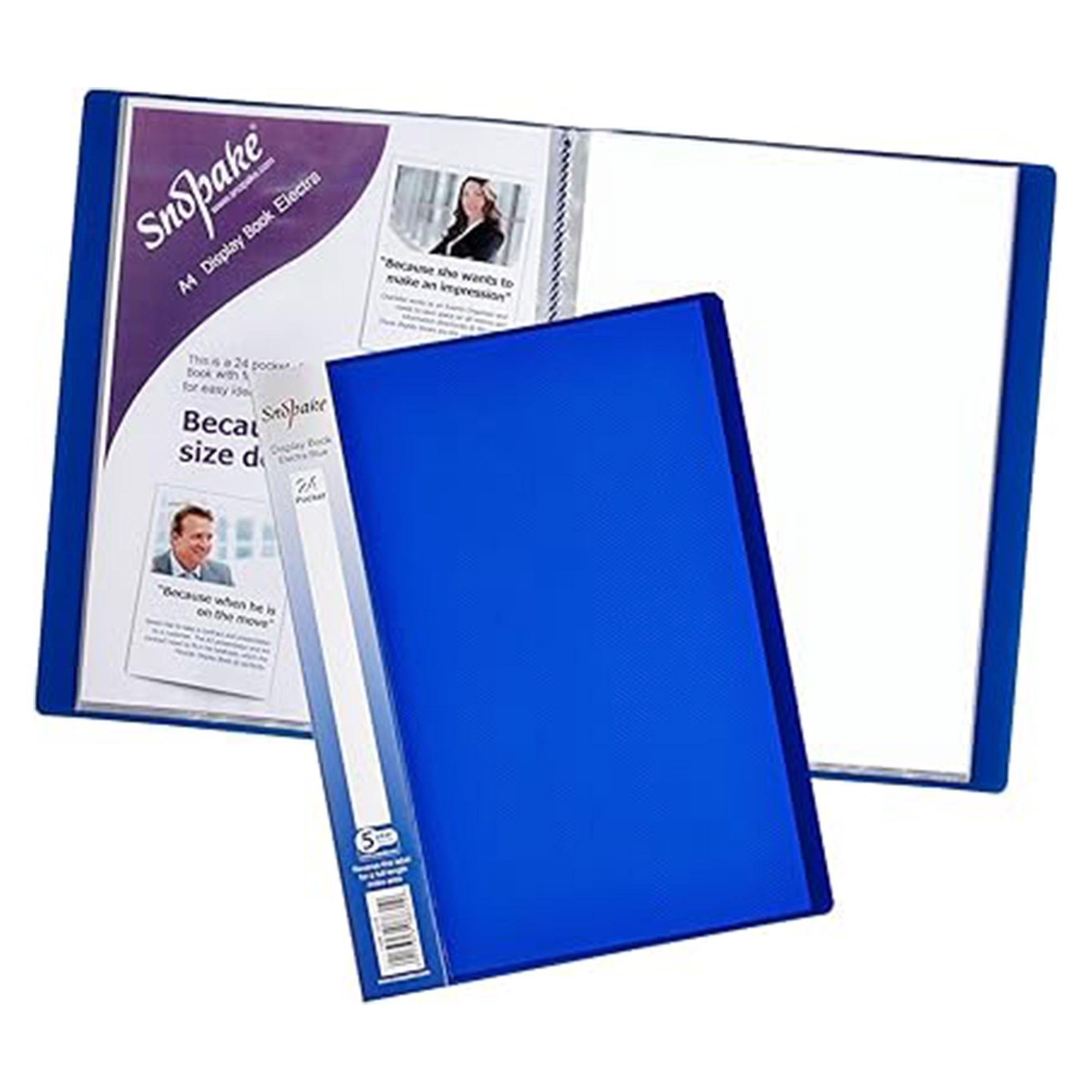 Snopake A4 display book 24 pockets blue, imported from the UK