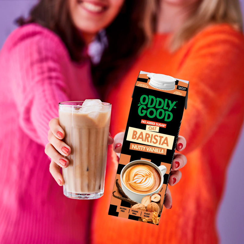 Oddlygood oat barista nutty vanilla 1L, imported from the UK