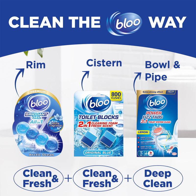 Bloo toilet rim block Arctic Ocean 42g (British brand)