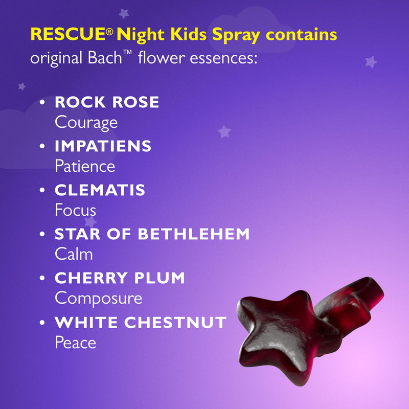 Bach Rescue Night Kids Gummies 30ct raspberry flavour, UK version